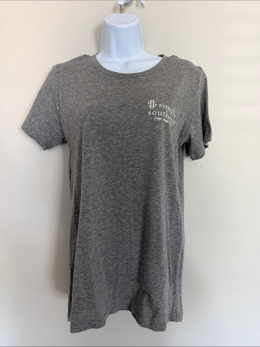 Simply Southern Gray Logo Tee with White Print